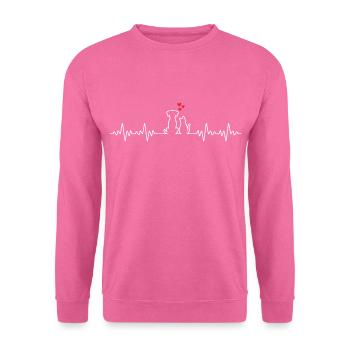 Hund Katze Herzschlage Tierliebe - Unisex Pullover - Pink - Vorne