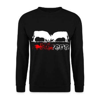 Vache d'hérens, eringer, combat de reines - Sweat-shirt Unisexe - noir - Devant - Alina (178cm) & Michal (187cm)
