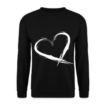 Heart Design Brush New Vector Gafik White Street Art - Unisex Sweatshirt - black - Front - Alina (178cm) & Michal (187cm)