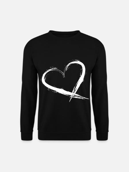 Herz Design Brush Neu Vektorgafik Weiß Street art - Unisex Pullover - Schwarz