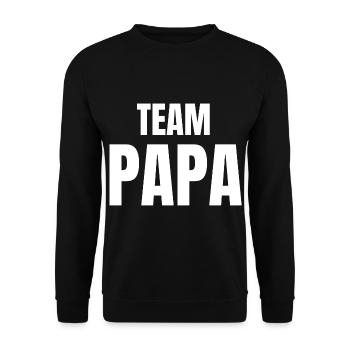 Team Papa pour la fête des pères - Sweat-shirt Unisexe - noir - Devant - Alina (178cm) & Michal (187cm)