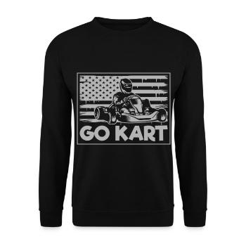 Gokart Go Kart Autorennen - Unisex Pullover - Schwarz - Vorne - Alina (178cm) & Michal (187cm)