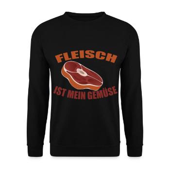 Fleisch ist mein Gemüse - Unisex Pullover - Schwarz - Vorne - Alina (178cm) & Michal (187cm)