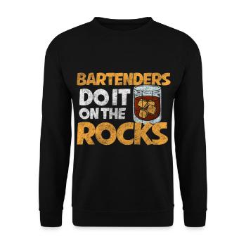 Bar Kellner Getränk Humor - Unisex Pullover - Schwarz - Vorne - Alina (178cm) & Michal (187cm)