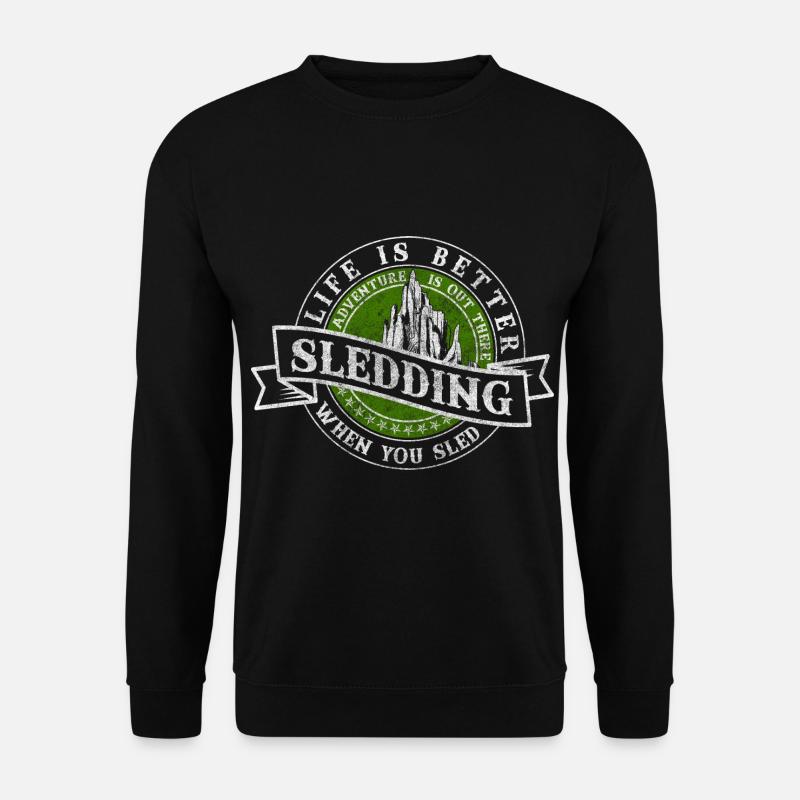 Schlittenfahren Wintersport Skiurlaub Spaß - Unisex Pullover - Schwarz