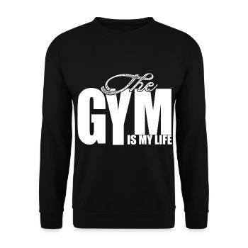 Gym Bodyuilder Fitness T-shirt Geschenkidee - Unisex Pullover - Schwarz - Vorne - Alina (178cm) & Michal (187cm)