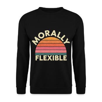 Morally Flexible 19 - Unisex Pullover - Schwarz - Vorne - Alina (178cm) & Michal (187cm)