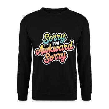 Sorry I'm Awkward Sorry 14 - Unisex Pullover - Schwarz - Vorne - Alina (178cm) & Michal (187cm)