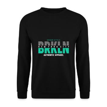 Brooklyn Urban Style - Unisex Pullover - Schwarz - Vorne - Alina (178cm) & Michal (187cm)