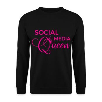 Social Media Queen - Unisex Pullover - Schwarz - Vorne - Alina (178cm) & Michal (187cm)