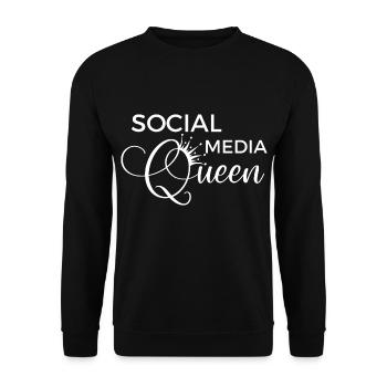 Social Media Queen - Unisex Pullover - Schwarz - Vorne - Alina (178cm) & Michal (187cm)