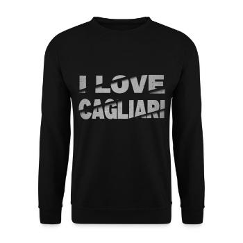 Cagliari Italie City Font Skyline J’adore - Sweat-shirt Unisexe - noir - Devant - Alina (178cm) & Michal (187cm)