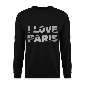 Paris France City Font Skyline J’adore - Sweat-shirt Unisexe - noir - Devant - Alina (178cm) & Michal (187cm)