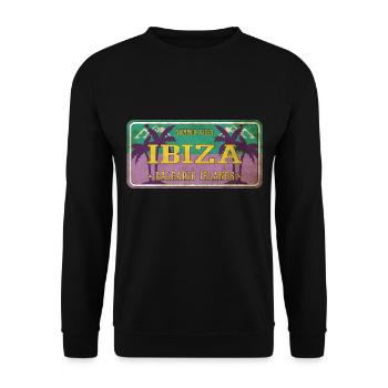 Ibiza Sommer Sonne Strand Meer Palmen Urlaub - Unisex Pullover - Schwarz - Vorne - Alina (178cm) & Michal (187cm)