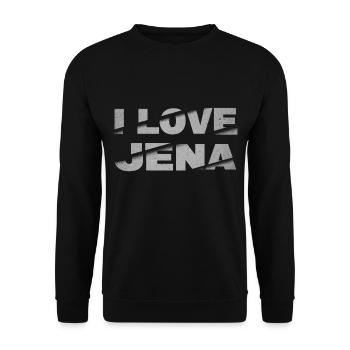 Jena Deutschland Stadt Schrift Skyline I Love - Unisex Pullover - Schwarz - Vorne - Alina (178cm) & Michal (187cm)