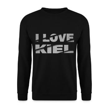 Kiel Germany City Font Skyline I Love - Unisex Sweatshirt - black - Front - Alina (178cm) & Michal (187cm)