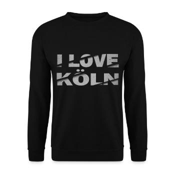 Cologne Allemagne ville lettrage skyline I Love - Sweat-shirt Unisexe - noir - Devant - Alina (178cm) & Michal (187cm)