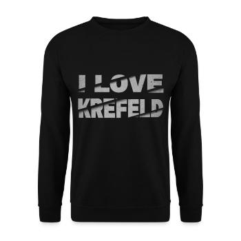 Krefeld Allemagne City Font Skyline J’aime - Sweat-shirt Unisexe - noir - Devant - Alina (178cm) & Michal (187cm)