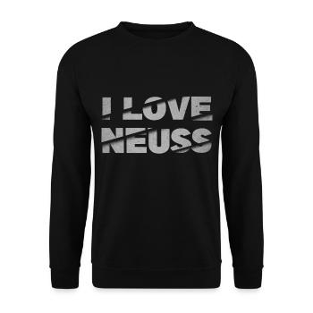 Neuss Allemagne City Font Skyline J’aime - Sweat-shirt Unisexe - noir - Devant - Alina (178cm) & Michal (187cm)
