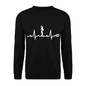 Pole dance heart rate ECG heartline heartbeat - Unisex Sweatshirt - black - Front - Alina (178cm) & Michal (187cm)