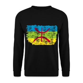 Amazigh Flagge - Unisex Pullover - Schwarz - Vorne - Alina (178cm) & Michal (187cm)