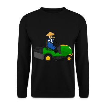Rasenmäher Traktor fahren - Unisex Pullover - Schwarz - Vorne - Alina (178cm) & Michal (187cm)
