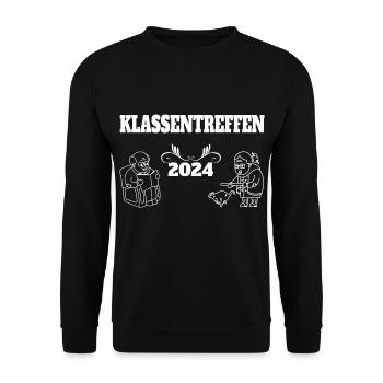 Schule Schüler, Schülerin, Klassentreffen 2024 - Unisex Pullover - Schwarz - Vorne - Alina (178cm) & Michal (187cm)