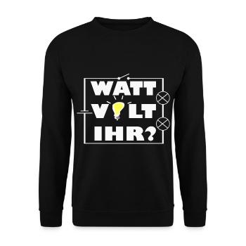 Watt Volt Schaltkreis - Unisex Pullover - Schwarz - Vorne - Alina (178cm) & Michal (187cm)