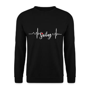 Sailing Heartbeat - Unisex Sweatshirt - black - Front - Alina (178cm) & Michal (187cm)