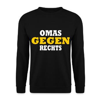 Omas gegen rechts - Unisex Pullover - Schwarz - Vorne - Alina (178cm) & Michal (187cm)