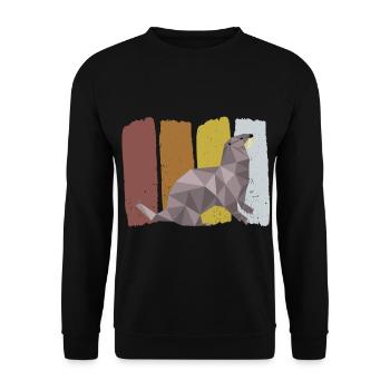 Otter Fischotter Seeotter Geschenkidee Tiere - Unisex Pullover - Schwarz - Vorne - Alina (178cm) & Michal (187cm)