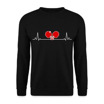 Ping Pong Master Table Tennis Paddle Heartbeat - Unisex Sweatshirt - black - Front - Alina (178cm) & Michal (187cm)