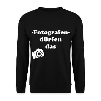 Fotografen dürfen das - Unisex Pullover - Schwarz - Vorne - Alina (178cm) & Michal (187cm)