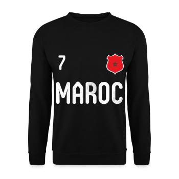 Teeshirt Maroc avec le numéro 7 - Sweat-shirt Unisexe - noir - Devant - Alina (178cm) & Michal (187cm)