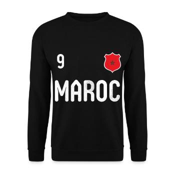 Teeshirt Maroc avec le numéro 9 - Sweat-shirt Unisexe - noir - Devant - Alina (178cm) & Michal (187cm)