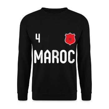 Morocco T-shirt with the number 4 - Unisex Sweatshirt - black - Front - Alina (178cm) & Michal (187cm)