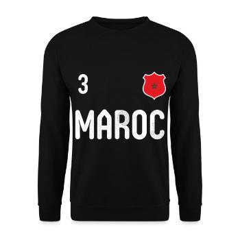 Teeshirt Maroc avec le numéro 3 - Sweat-shirt Unisexe - noir - Devant - Alina (178cm) & Michal (187cm)