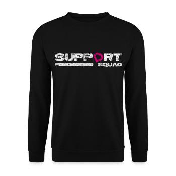 Support squad. Breast cancer awareness. - Unisex Sweatshirt - black - Front - Alina (178cm) & Michal (187cm)