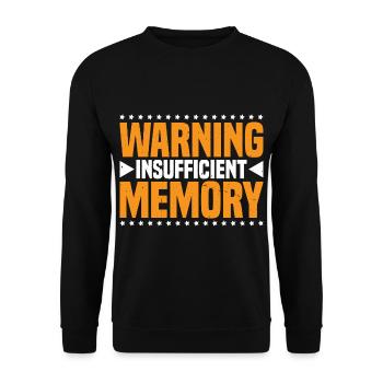 Warning Insufficient Memory 7 - Unisex Pullover - Schwarz - Vorne - Alina (178cm) & Michal (187cm)