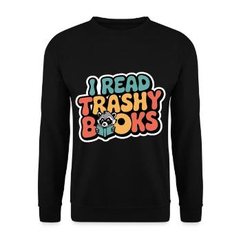 I Read Trashy Books 15 - Unisex Pullover - Schwarz - Vorne - Alina (178cm) & Michal (187cm)