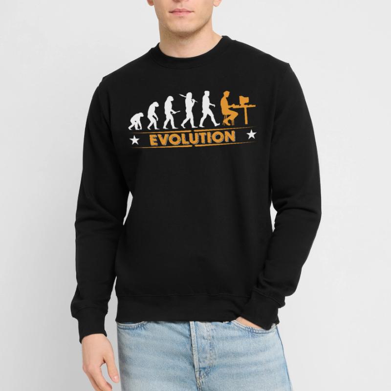 Computer Nerd Evolution - orange/weiss Sweat-shirt Unisexe