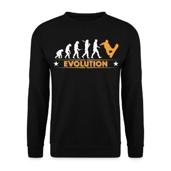 Snowboard Evolution - orange/weiss - Unisex Pullover - Schwarz - Vorne - Alina (178cm) & Michal (187cm)