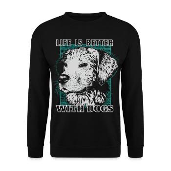 Cadeau de chien - Sweat-shirt Unisexe - noir - Devant - Alina (178cm) & Michal (187cm)