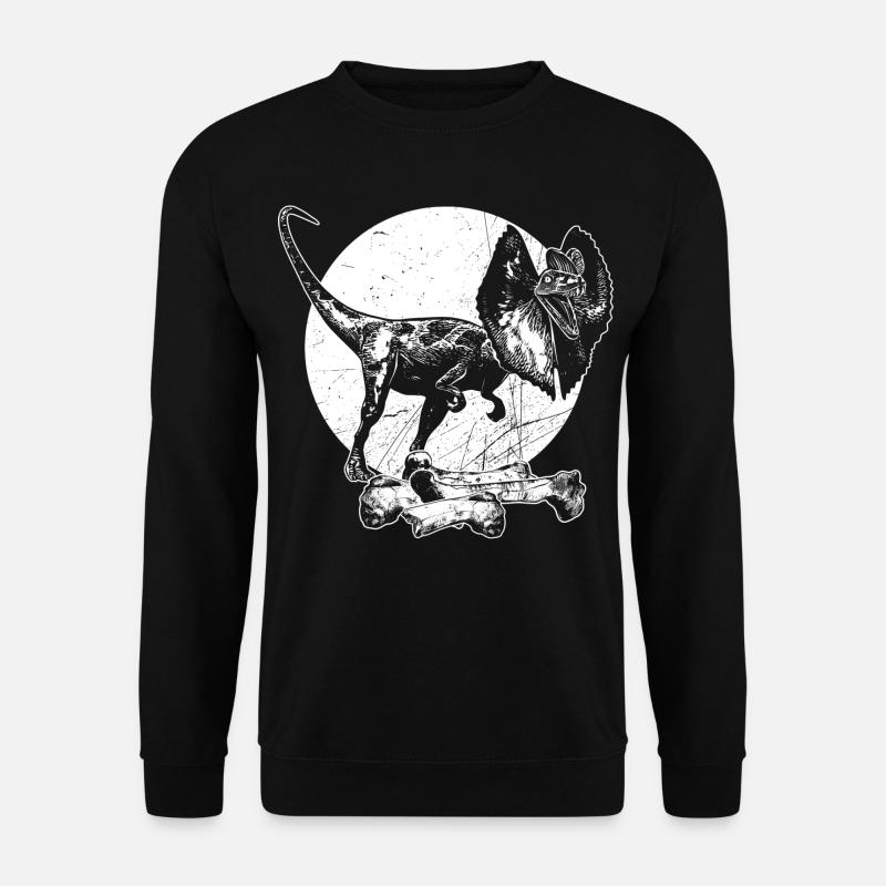 Dilophosaurus Dinosaurier Knochen Urzeit Jäger - Unisex Pullover - Schwarz