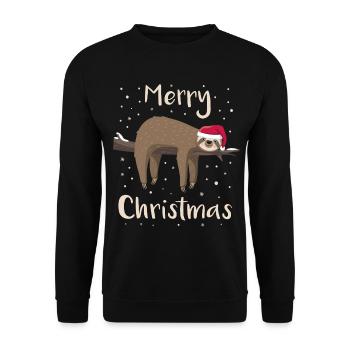 Paresse noël paresse joyeux noël - Sweat-shirt Unisexe - noir - Devant - Alina (178cm) & Michal (187cm)