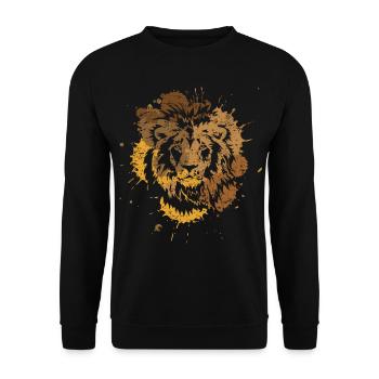 Löwe Raubkatze - Unisex Pullover - Schwarz - Vorne - Alina (178cm) & Michal (187cm)