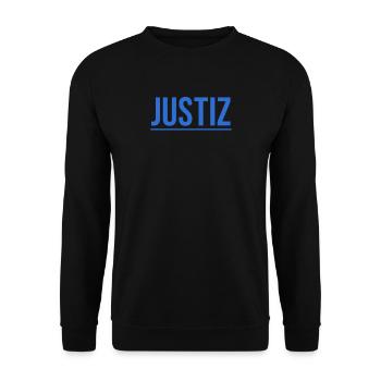 Einfaches dunkles Justiz Shirt Geschenkidee - Unisex Pullover - Schwarz - Vorne - Alina (178cm) & Michal (187cm)