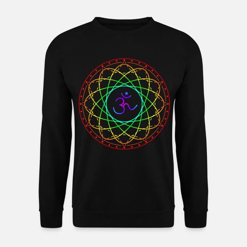 Heilige Geometrie mit Om Symbol - Unisex Pullover - Schwarz