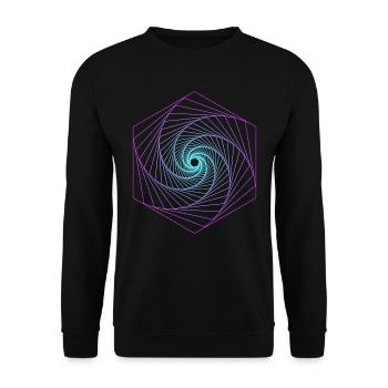 Sacred Geometry Spiralle - Unisex Sweatshirt - black - Front - Alina (178cm) & Michal (187cm)