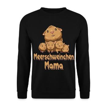 Lustige Meerschweinchen Mama mit Ihren Kindern - Unisex Pullover - Schwarz - Vorne - Alina (178cm) & Michal (187cm)